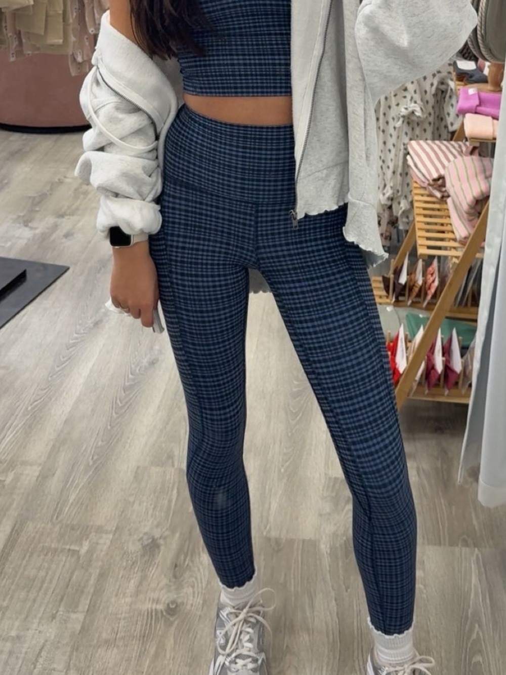 lululemon athletica Navy Plaid High-Rise Leggings